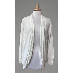 Woman’s A New Day Layering Cardigan Ribbed Knit Sweater Solid White XXL